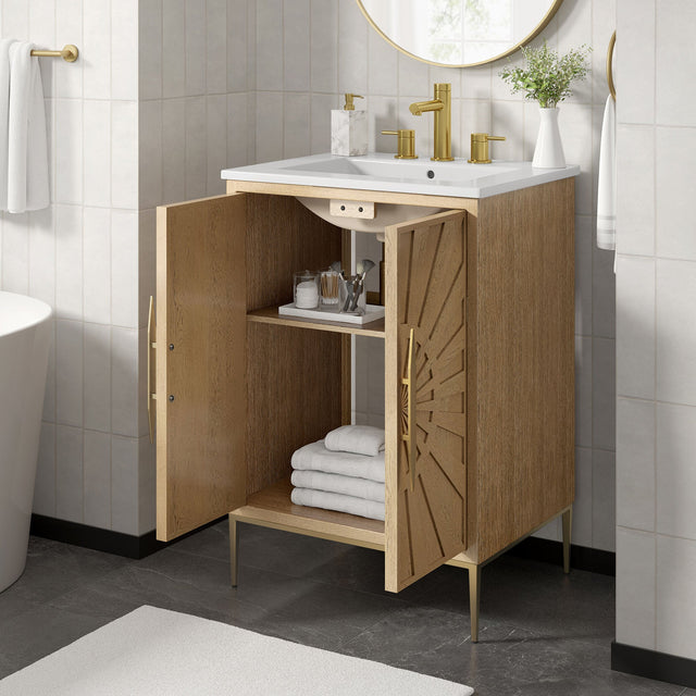 Awaken Oak/White 24" Bathroom Vanity - Ornate Home