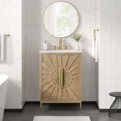 Awaken Oak/White 24" Bathroom Vanity - Ornate Home