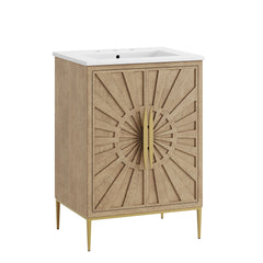 Awaken Oak/White 24" Bathroom Vanity - Ornate Home
