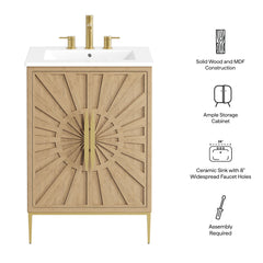 Awaken Oak/White 24" Bathroom Vanity - Ornate Home