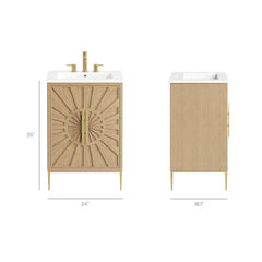 Awaken Oak/White 24" Bathroom Vanity - Ornate Home
