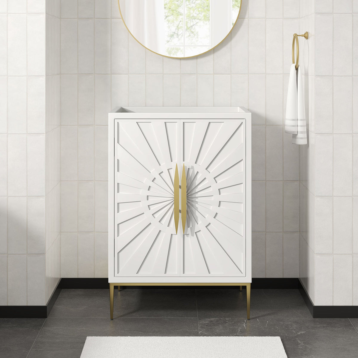 Awaken White 24" Bathroom Vanity Cabinet - Ornate Home