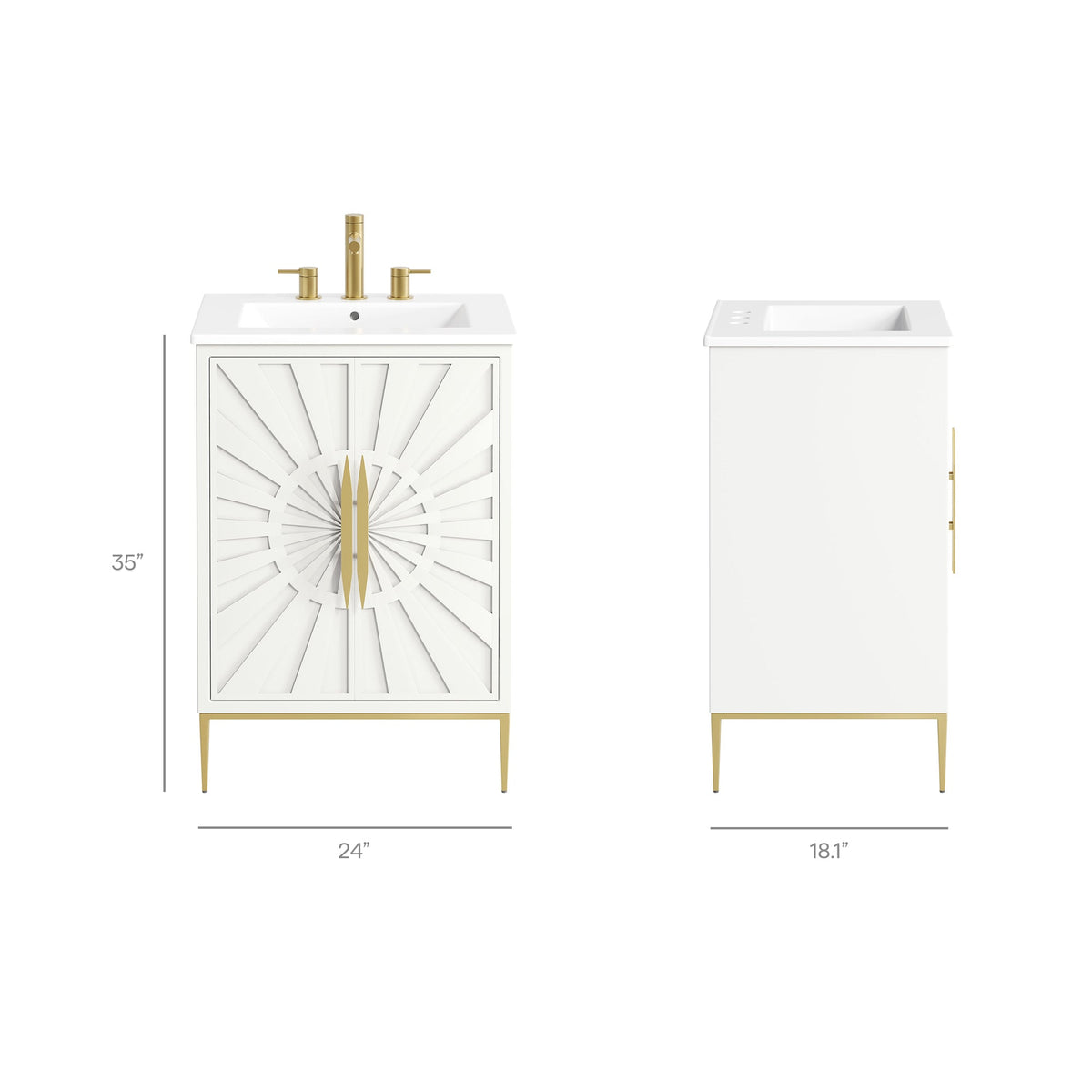 Awaken White 24" Bathroom Vanity - Ornate Home