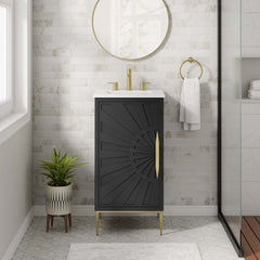 Awaken White/Black 18" Bathroom Vanity - Ornate Home