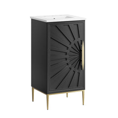 Awaken White/Black 18" Bathroom Vanity - Ornate Home
