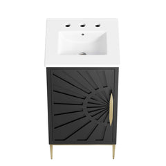 Awaken White/Black 18" Bathroom Vanity - Ornate Home