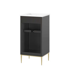 Awaken White/Black 18" Bathroom Vanity - Ornate Home