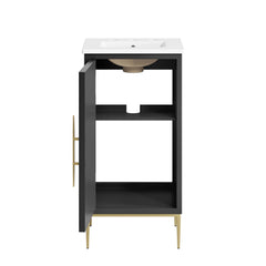 Awaken White/Black 18" Bathroom Vanity - Ornate Home