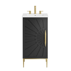 Awaken White/Black 18" Bathroom Vanity - Ornate Home