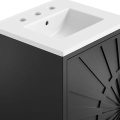 Awaken White/Black 18" Bathroom Vanity - Ornate Home