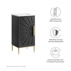 Awaken White/Black 18" Bathroom Vanity - Ornate Home