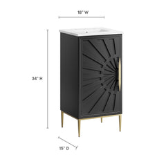 Awaken White/Black 18" Bathroom Vanity - Ornate Home