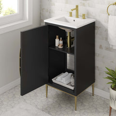 Awaken White/Black 18" Bathroom Vanity - Ornate Home