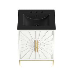 Awaken White/Black 24" Bathroom Vanity - 18.1x24" - Ornate Home