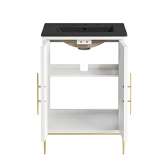 Awaken White/Black 24" Bathroom Vanity - 18.1x24" - Ornate Home