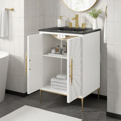 Awaken White/Black 24" Bathroom Vanity - 18.1x24" - Ornate Home