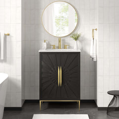 Awaken White/Black 24" Bathroom Vanity - 18.5x24.5" - Ornate Home