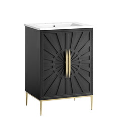 Awaken White/Black 24" Bathroom Vanity - 18.5x24.5" - Ornate Home