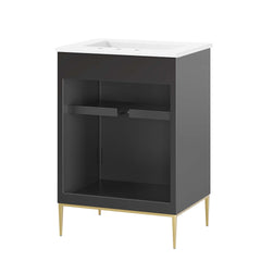 Awaken White/Black 24" Bathroom Vanity - 18.5x24.5" - Ornate Home