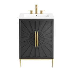 Awaken White/Black 24" Bathroom Vanity - 18.5x24.5" - Ornate Home