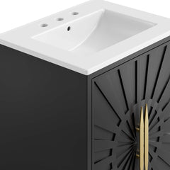 Awaken White/Black 24" Bathroom Vanity - 18.5x24.5" - Ornate Home