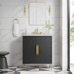 Awaken White/Black 30" Bathroom Vanity - Ornate Home