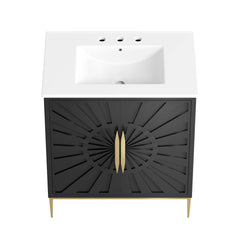 Awaken White/Black 30" Bathroom Vanity - Ornate Home