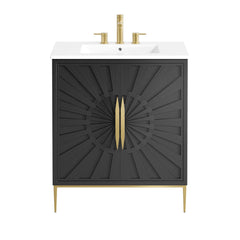 Awaken White/Black 30" Bathroom Vanity - Ornate Home