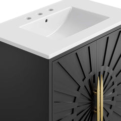 Awaken White/Black 30" Bathroom Vanity - Ornate Home