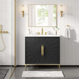 Awaken White/Black 36" Bathroom Vanity - Ornate Home