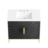 Awaken White/Black 36" Bathroom Vanity - Ornate Home