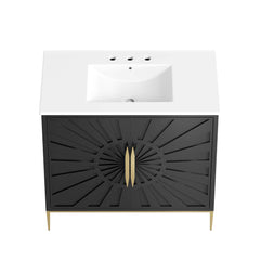 Awaken White/Black 36" Bathroom Vanity - Ornate Home