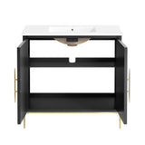 Awaken White/Black 36" Bathroom Vanity - Ornate Home