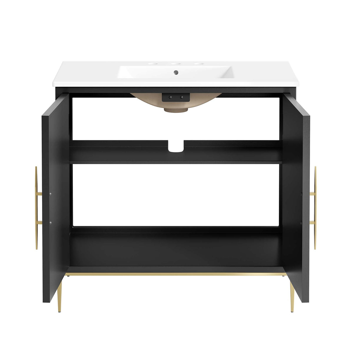 Awaken White/Black 36" Bathroom Vanity - Ornate Home