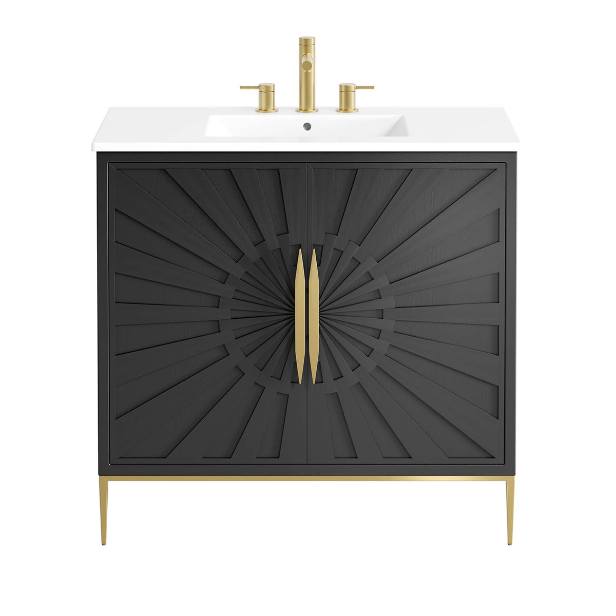 Awaken White/Black 36" Bathroom Vanity - Ornate Home