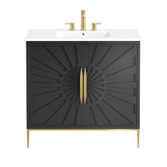 Awaken White/Black 36" Bathroom Vanity - Ornate Home