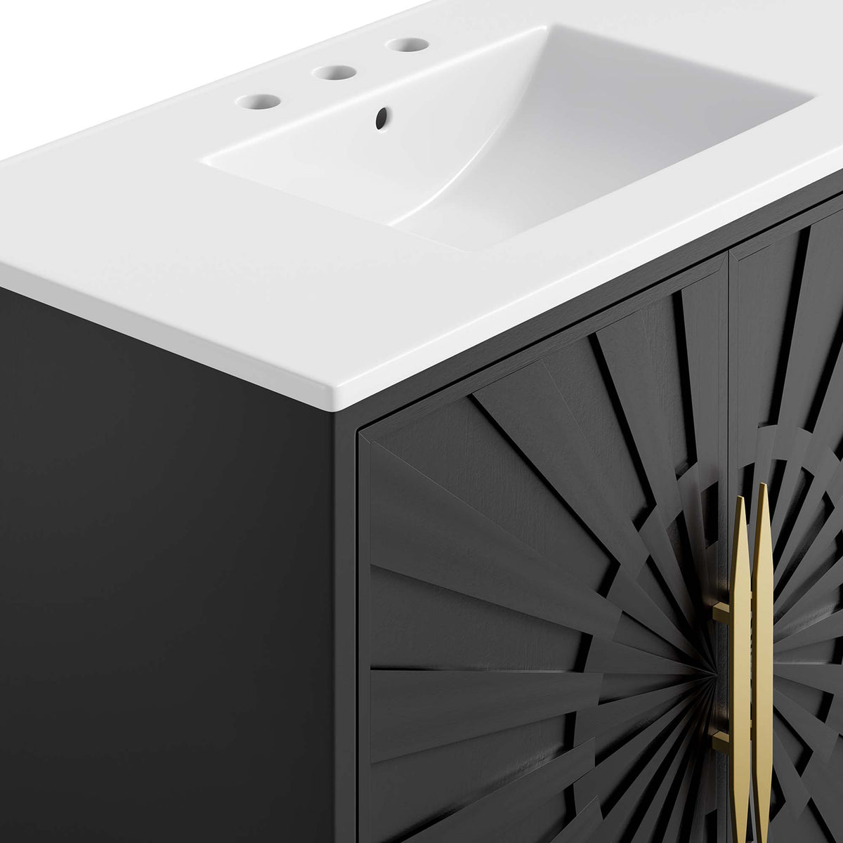 Awaken White/Black 36" Bathroom Vanity - Ornate Home