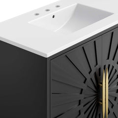 Awaken White/Black 36" Bathroom Vanity - Ornate Home