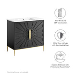 Awaken White/Black 36" Bathroom Vanity - Ornate Home