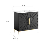 Awaken White/Black 36" Bathroom Vanity - Ornate Home