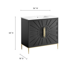 Awaken White/Black 36" Bathroom Vanity - Ornate Home