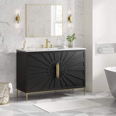 Awaken White/Black 48" Bathroom Vanity - Ornate Home