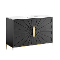 Awaken White/Black 48" Bathroom Vanity - Ornate Home