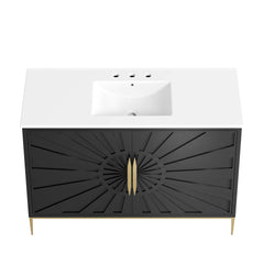 Awaken White/Black 48" Bathroom Vanity - Ornate Home