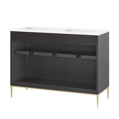 Awaken White/Black 48" Bathroom Vanity - Ornate Home