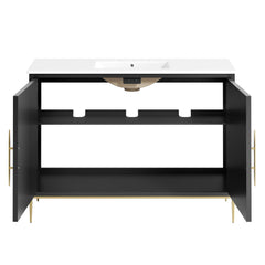 Awaken White/Black 48" Bathroom Vanity - Ornate Home
