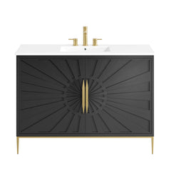Awaken White/Black 48" Bathroom Vanity - Ornate Home