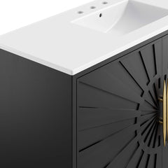 Awaken White/Black 48" Bathroom Vanity - Ornate Home