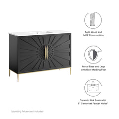 Awaken White/Black 48" Bathroom Vanity - Ornate Home