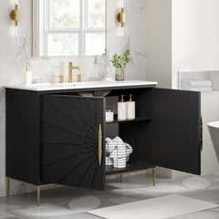 Awaken White/Black 48" Bathroom Vanity - Ornate Home
